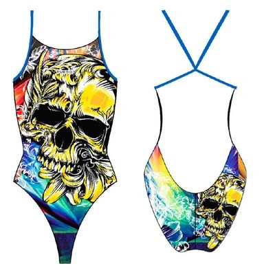 BAÑADOR NATACION MUJER CALAVERAS HIBISCUS (PRO RACER TIRANTE FINO) 1 BAÑADOR NATACION MUJER CALAVERAS HIBISCUS (PRO RACER TIRANTE FINO)